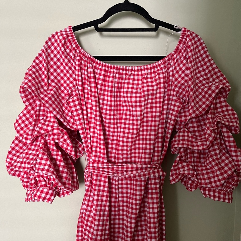 Who What Wear Red Checkered Dress